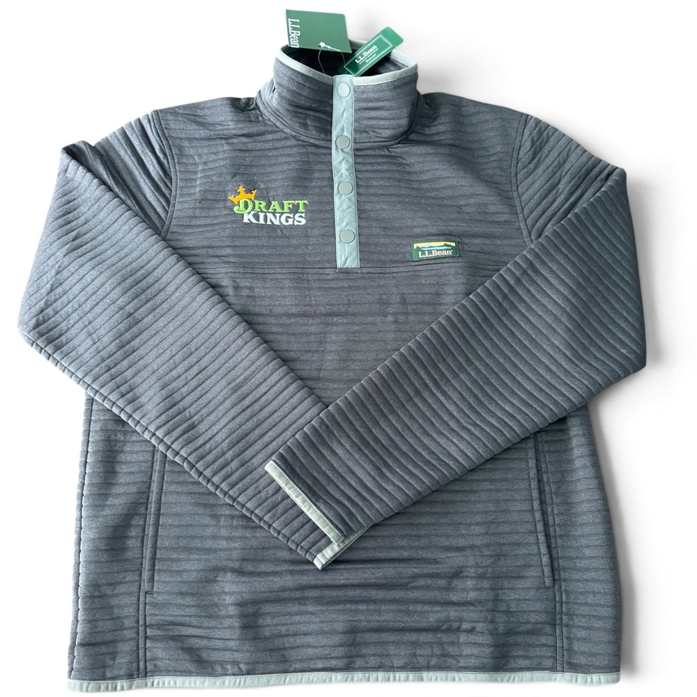 L.L. Bean Airlight Knit Pullover Draft Kings Men S Gray Mock Button NWT